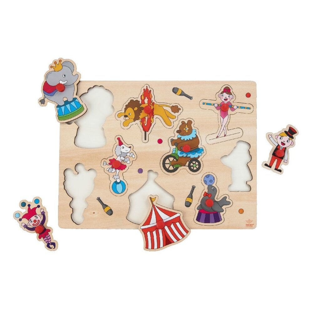 Wooden Buttons Puzzle Circus - 9 parts
