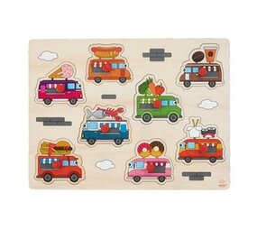 Houten Knopjes Puzzel Foodtruck - 8 onderdelen
