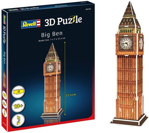 3D Puzzel Big Ben (13 Onderdelen) - Revell 3D Puzzel Big Ben (13 Onderdelen) - Revell