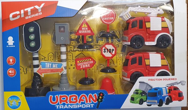 City Series Urban Transport Car Playset - Friction Powered
