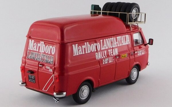 Fiat Fiat 238 Van High Roof Assistance Rally Team Lancia 1973 + Roof Rack + Spare Tyres + Jerrycan - 1:43 - Rio Fiat Fiat 238 Van High Roof Assistance Rally Team Lancia 1973 + Roof Rack + Spare Tyres + Jerrycan - 1:43 - Rio