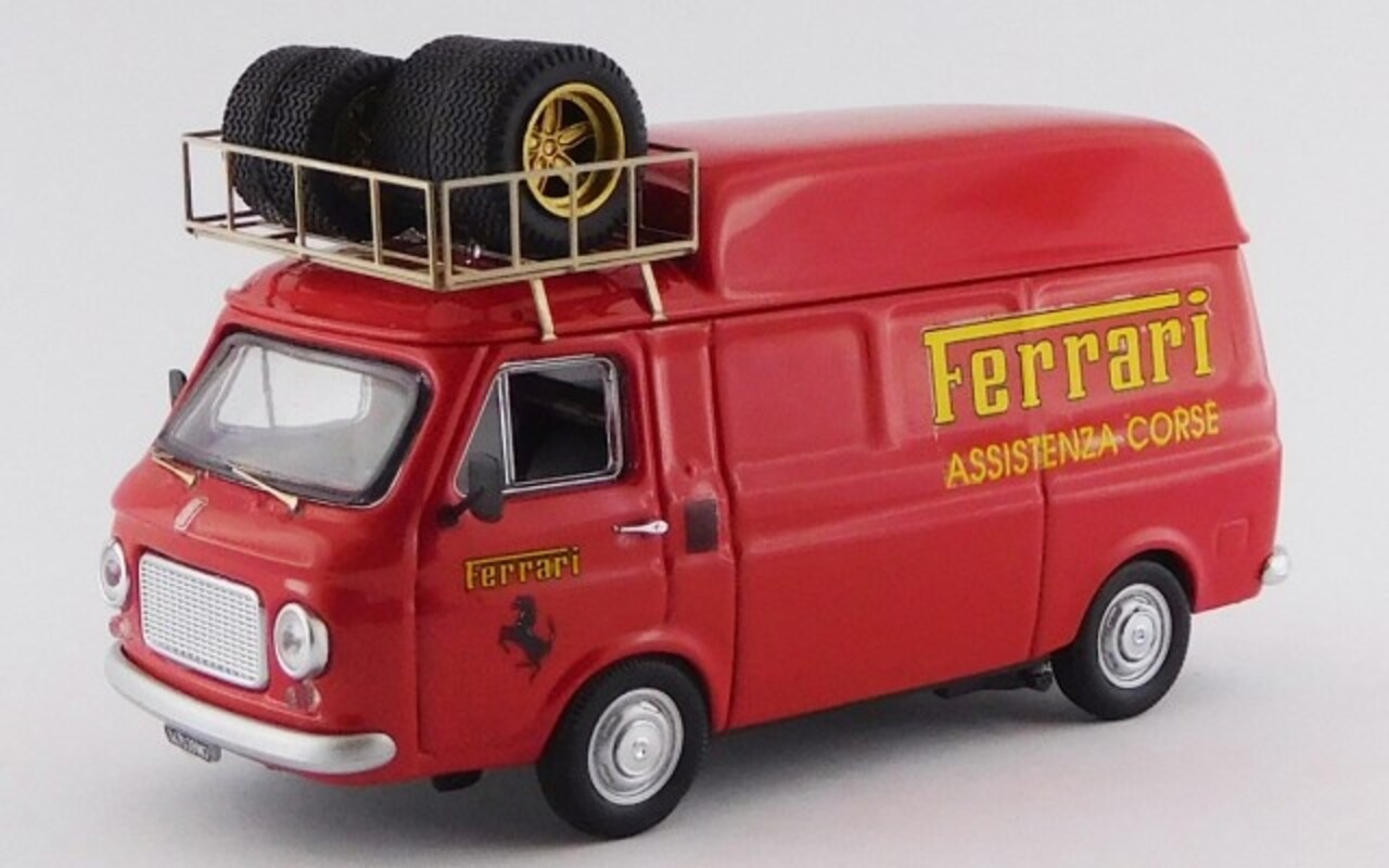 Fiat Fiat 238 Van High Roof  Assistance  Rally Team Ferrari 1970 + Roof Rack + Spare Tyres - 1:43 - Rio