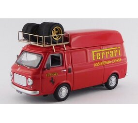 Fiat Fiat 238 Van High Roof  Assistance  Rally Team Ferrari 1970 + Roof Rack + Spare Tyres - 1:43 - Rio Fiat Fiat 238 Van High Roof  Assistance  Rally Team Ferrari 1970 + Roof Rack + Spare Tyres - 1:43 - Rio