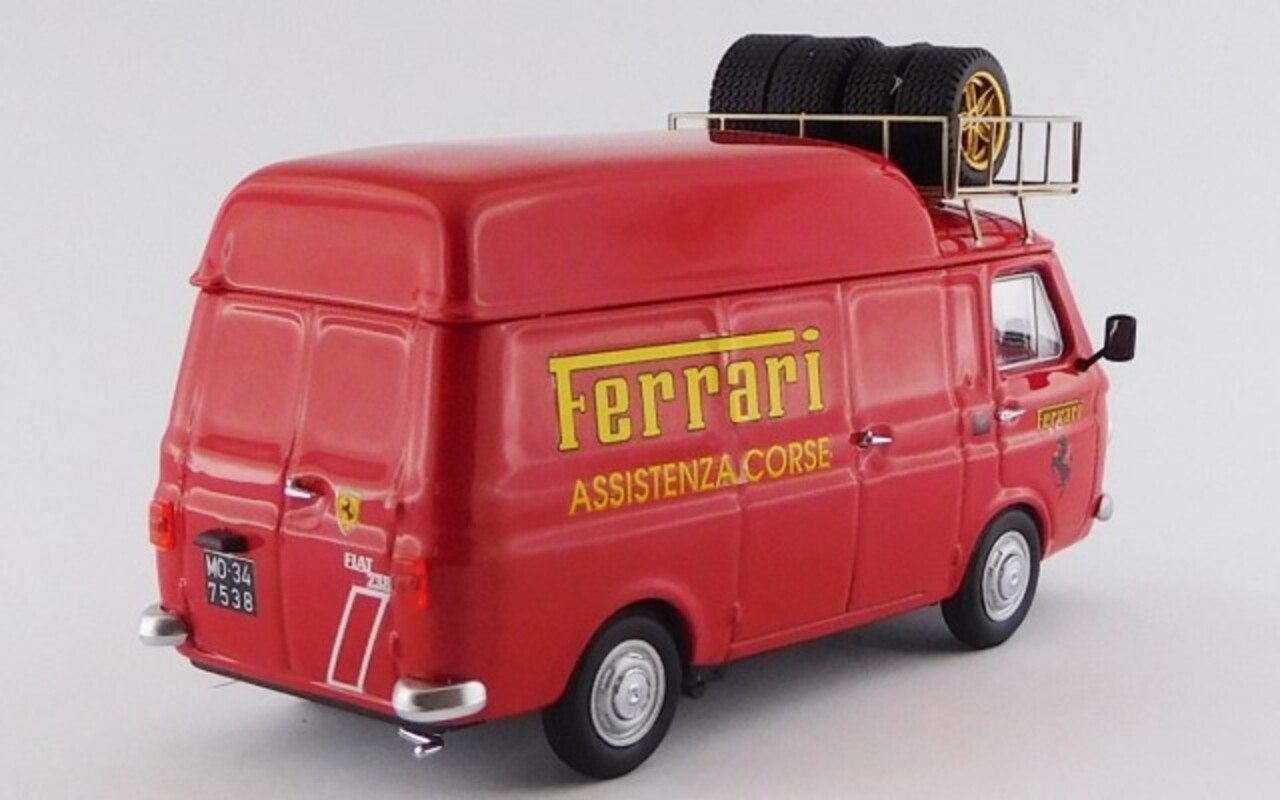 Fiat Fiat 238 Van High Roof  Assistance  Rally Team Ferrari 1970 + Roof Rack + Spare Tyres - 1:43 - Rio