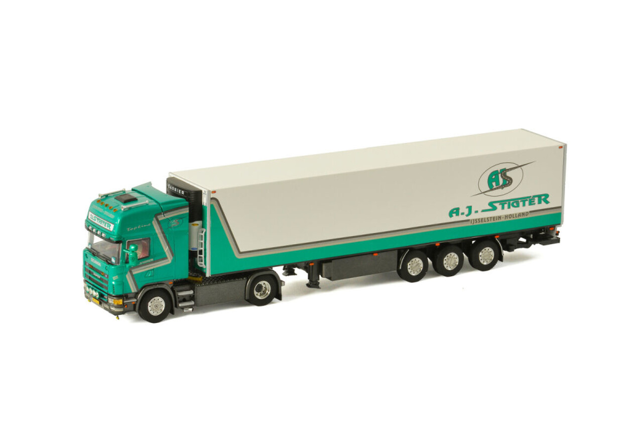 Scania Scania R4 Topline 4x2 + Reefer Semitrailer 3 Axle A.J.Stigter Transport' - 1:50 - WSI Models Scania Scania R4 Topline 4x2 + Reefer Semitrailer 3 Axle A.J.Stigter Transport' - 1:50 - WSI Models