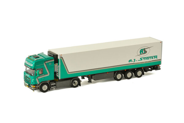 Scania Scania R4 Topline 4x2 + Reefer Semitrailer 3 Axle A.J.Stigter Transport' - 1:50 - WSI Models Scania Scania R4 Topline 4x2 + Reefer Semitrailer 3 Axle A.J.Stigter Transport' - 1:50 - WSI Models