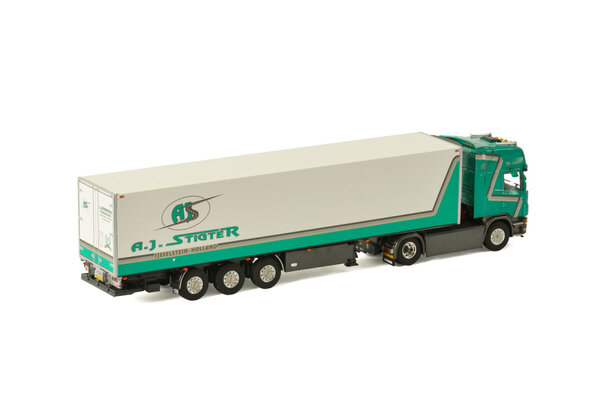 Scania Scania R4 Topline 4x2 + Reefer Semitrailer 3 Axle A.J.Stigter Transport' - 1:50 - WSI Models Scania Scania R4 Topline 4x2 + Reefer Semitrailer 3 Axle A.J.Stigter Transport' - 1:50 - WSI Models