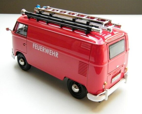 Volkswagen Volkswagen T1 (Type 2) Delivery Van 'Feuerwehr' + Ladder on Roof - 1:24 - Motor Max