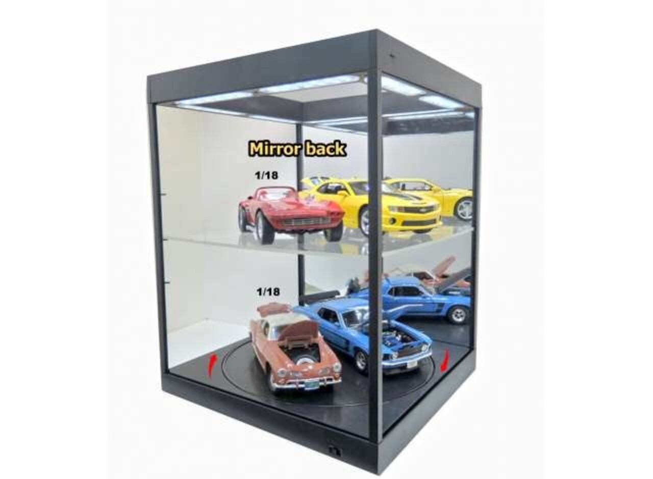 LED Lighted Display Case + Rotary Table + Adjustable Shelf - K.C. Display Cases