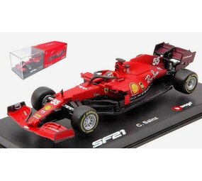 Formule 1 Ferrari F1 SF21 #55 Team Scuderia Ferrari Mission Winnow Season 2021 C.Sainz Jr. + Pilot + Showcase - 1:43 - Bburago Formule 1 Ferrari F1 SF21 #55 Team Scuderia Ferrari Mission Winnow Season 2021 C.Sainz Jr. + Pilot + Showcase - 1:43 - Bburago