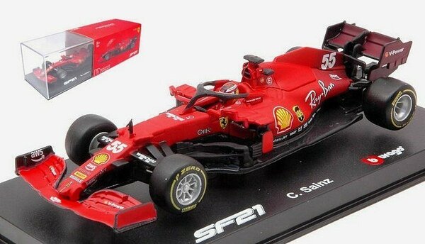 Formule 1 Ferrari F1 SF21 #55 Team Scuderia Ferrari Mission Winnow Season 2021 C.Sainz Jr. + Pilot + Showcase - 1:43 - Bburago Formule 1 Ferrari F1 SF21 #55 Team Scuderia Ferrari Mission Winnow Season 2021 C.Sainz Jr. + Pilot + Showcase - 1:43 - Bburago
