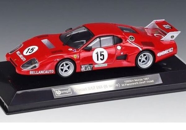 Ferrari Ferrari 512 BB II Serie #15 1000Km Monza 1981 - 1:43 - Bburago Ferrari Ferrari 512 BB II Serie #15 1000Km Monza 1981 - 1:43 - Bburago