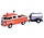 Volkswagen T1 (Type 2) Double Cab Road Service Pick-Up + Oil Tank Trailer 1962 - 1:24 - Motor Max
