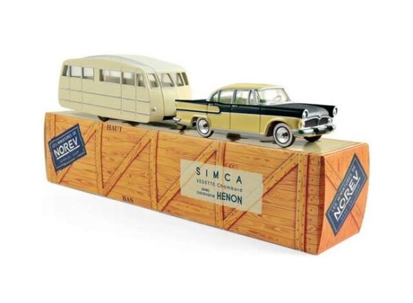 Peugeot Simca Vedette Chambord + Caravanne Henon 1958 - 1:43 - Norev