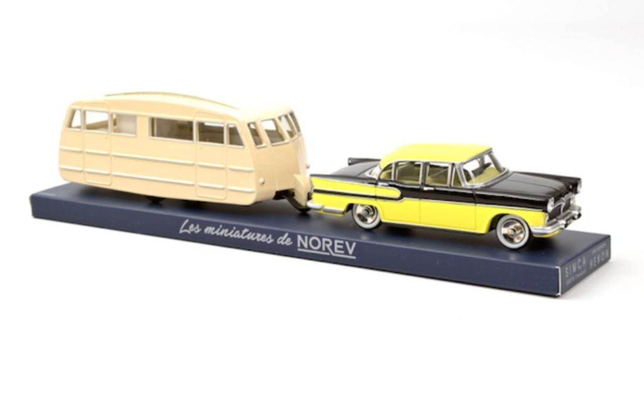 Peugeot Simca Vedette Chambord + Caravanne Henon 1958 - 1:43 - Norev