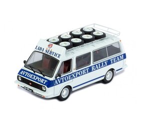 RAF RAF 2203 Minibus Team Rally Lada Service Assistance Autoexport 1983 + Roof Rack + Wheels - 1:43 - IXO Models RAF RAF 2203 Minibus Team Rally Lada Service Assistance Autoexport 1983 + Roof Rack + Wheels - 1:43 - IXO Models