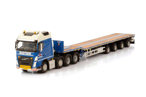 Volvo FH4 Globetrotter 8x4 + Telestep / Flat Bed Trailer 'Baetsen' - 1:50 - WSI Models Volvo FH4 Globetrotter 8x4 + Telestep / Flat Bed Trailer 'Baetsen' - 1:50 - WSI Models
