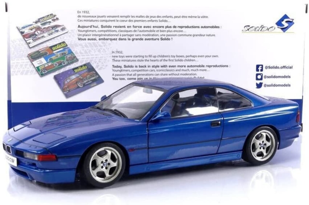 BMW 850 CSI E31 Blue Solido 1/18