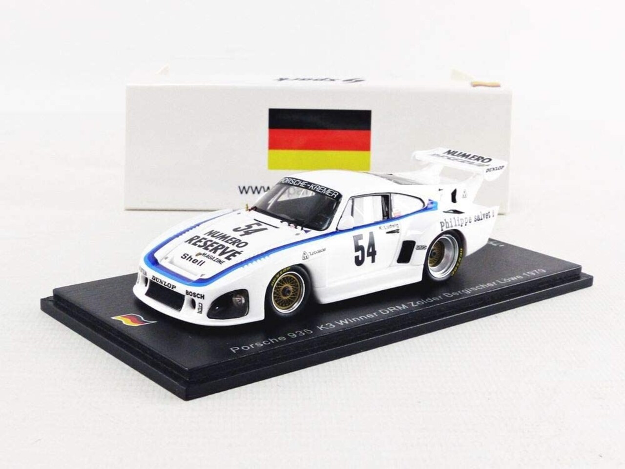Porsche Porsche 935 K3 #54 Winner DRM Zolder Bergischer Löwe 1979 - 1:43 - Spark Porsche Porsche 935 K3 #54 Winner DRM Zolder Bergischer Löwe 1979 - 1:43 - Spark