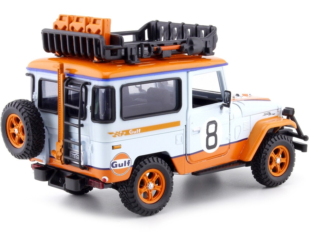 Toyota Toyota FJ40 Hard Top Off Road Version #8 + Roof Rack 'Gulf' 1974 - 1:24 - Motor Max