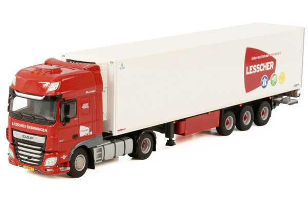 Daf DAF XF Super Space Cab (MY2017)  4x2 + Reefer Semitrailer 3 Axle 'Lesscher Transport' -1:50 - WSI Models Daf DAF XF Super Space Cab (MY2017)  4x2 + Reefer Semitrailer 3 Axle 'Lesscher Transport' -1:50 - WSI Models