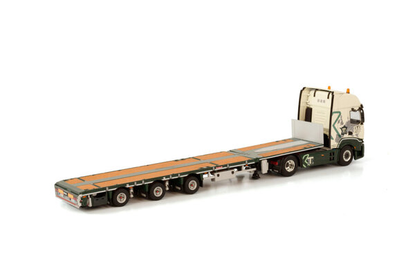 Iveco Iveco S-Way High 4x2 + Megatrailer Flatbed 3 Axle 'Transport KTX' - 1:50 - WSI Models