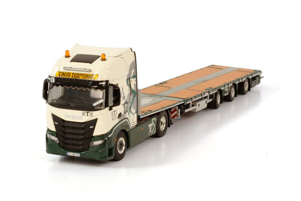 Iveco Iveco S-Way High 4x2 + Megatrailer Flatbed 3 Axle 'Transport KTX' - 1:50 - WSI Models