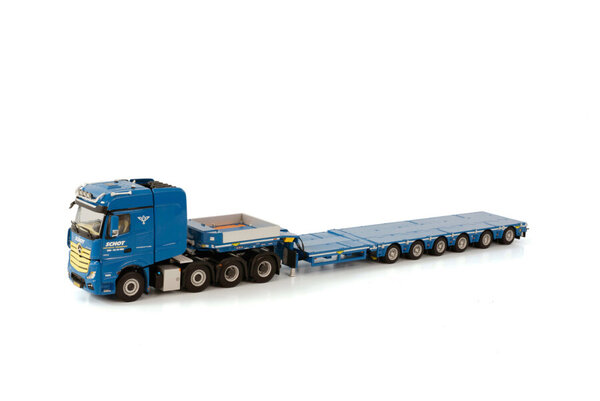 Mercedes-Benz Mercedes-Benz Actros MP4 SLT Big Space 8x4 + Semi Low Loader 6 Axle 'Schot'  - 1:50 - WSI Models