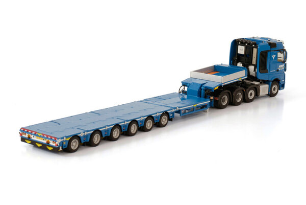 Mercedes-Benz Mercedes-Benz Actros MP4 SLT Big Space 8x4 + Semi Low Loader 6 Axle 'Schot'  - 1:50 - WSI Models