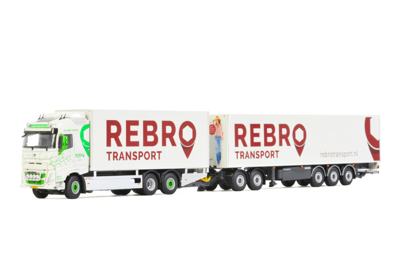 Volvo Volvo FH5 Globetrotter 6x2 Tag Axle Combi LZV 'Rebro Transport' - 1:50 - WSI Models Volvo Volvo FH5 Globetrotter 6x2 Tag Axle Combi LZV 'Rebro Transport' - 1:50 - WSI Models