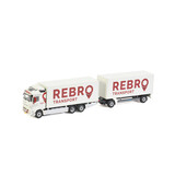 Volvo Volvo FH05 Globetrotter 6x2 Tag Axle Rigid Truck + Drawbar Box Trailer 2 Axle  'Rebro Transport'- 1:50 - WSI Models