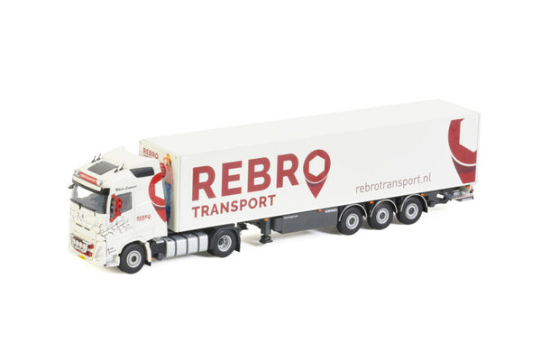 Volvo Volvo FH05 Globetrotter 4x2 + Semi Box Trailer 3 Axle  'Rebro Transport'- 1:50 - WSI Models