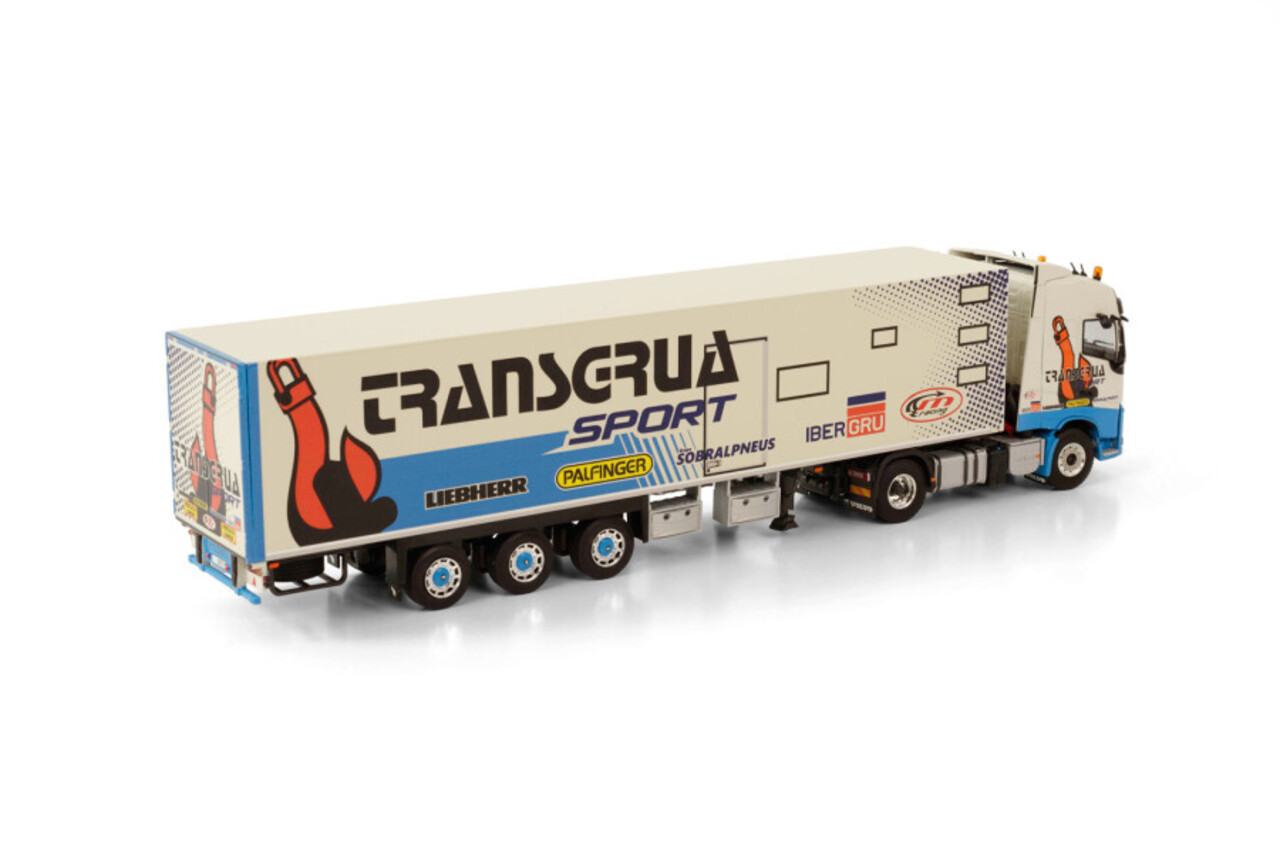 Volvo Volvo FH4 Globetrotter 4x2 + Box Semi Trailer 3 Axle 'Transgrua' - 1:50 - WSI Models