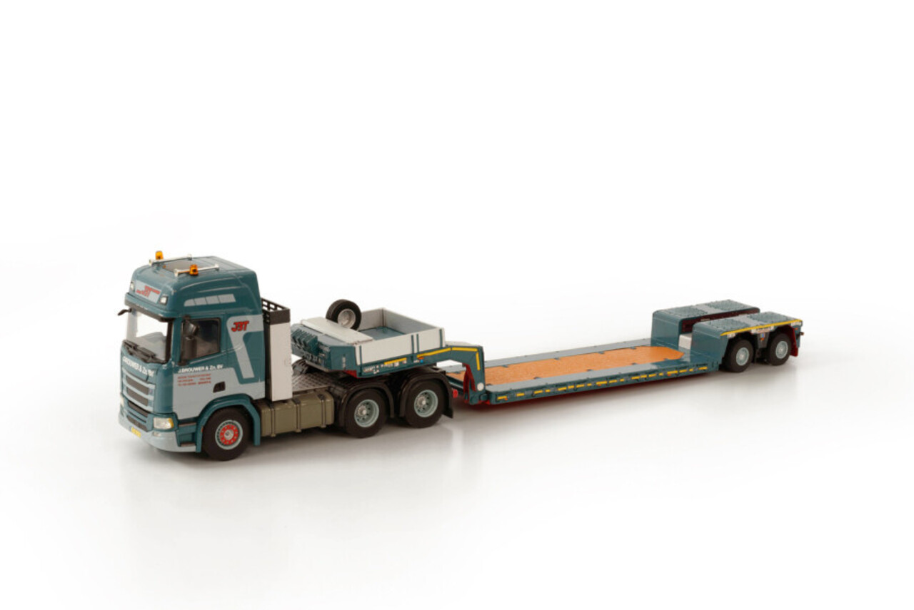 Scania Scania R Highline CR20H 6x4 + Euro Low Loader 2 Axle 'J.Brouwer En Zn.' - 1:50 - WSI Models Scania Scania R Highline CR20H 6x4 + Euro Low Loader 2 Axle 'J.Brouwer En Zn.' - 1:50 - WSI Models
