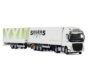Volvo Volvo FH4 Globetrotter 4x2 + Box Semitrailer 3 Axle + Draw Bar Box Trailer 2 Axle 'Segers Transport'  - 1:50 - WSI Models Volvo Volvo FH4 Globetrotter 4x2 + Box Semitrailer 3 Axle + Draw Bar Box Trailer 2 Axle 'Segers Transport'  - 1:50 - WSI Models