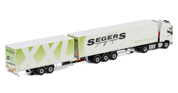 Volvo Volvo FH4 Globetrotter 4x2 + Box Semitrailer 3 Axle + Draw Bar Box Trailer 2 Axle 'Segers Transport'  - 1:50 - WSI Models