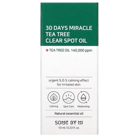 Some by Mi Some By Mi - 30 Days Miracle Tea Tree Clear Spot Oil (Tea Tree Oil 140,000 ppm) -10 ml Some by Mi Some By Mi - 30 Days Miracle Tea Tree Clear Spot Oil (Tea Tree Oil 140,000 ppm) -10 ml