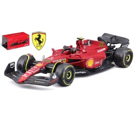 Formule 1 Ferrari F1-75 #55 Season Car 2022 + Pilot + Showcase (C.Sainz) - 1:43 - Bburago Formule 1 Ferrari F1-75 #55 Season Car 2022 + Pilot + Showcase (C.Sainz) - 1:43 - Bburago