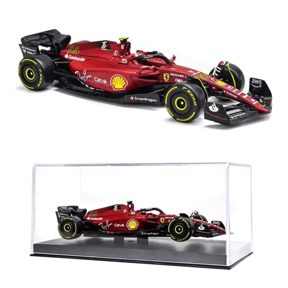 Formule 1 Ferrari F1-75 #55 Season Car 2022 + Pilot + Showcase (C.Sainz) - 1:43 - Bburago
