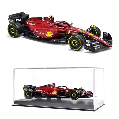 Formule 1 Ferrari F1-75 #55 Season Car 2022 + Pilot + Showcase (C.Sainz) - 1:43 - Bburago