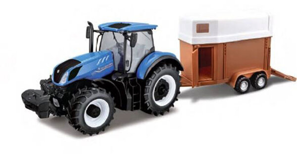 New Holland New Holland T7.315 Tractor + Livestock Trailer 2018 - 1:32 - Bburago