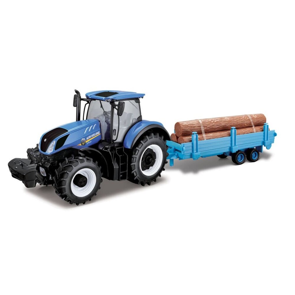 New Holland New Holland T7.315 Tractor + Logs of Wood Trailer 2018 - 1:32 - Bburago