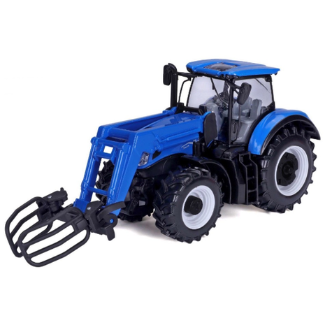 New Holland New Holland T7.315 Tractor + Grab For Hay Bales  2009 - 1:32 - Bburago