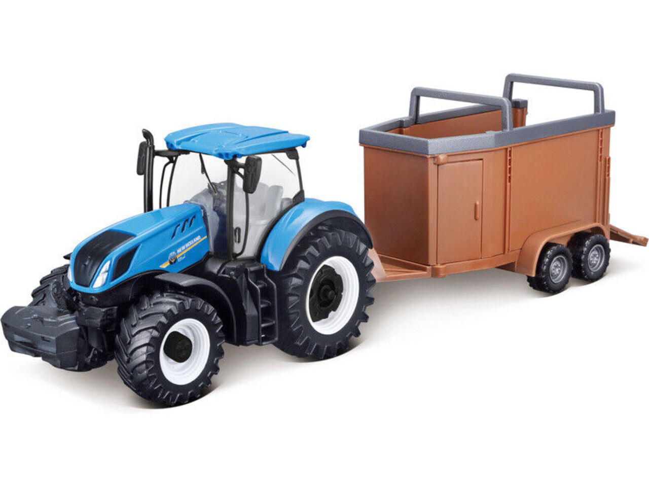New Holland New Holland T7.315 Tractor + Livestock Trailer - 1:50 - Bburago