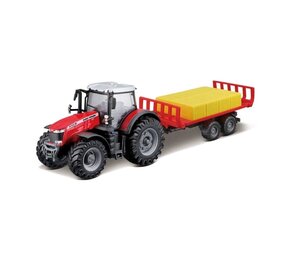 Massey Ferguson Massey Ferguson 8740S Tractor + Trailer + Hay Bales 2016 - 1:50 - Bburago Massey Ferguson Massey Ferguson 8740S Tractor + Trailer + Hay Bales 2016 - 1:50 - Bburago
