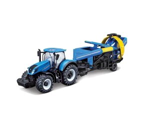 New Holland New Holland T7.315 Tractor + Cultivator Trailer 2016 - 1:50 - Bburago New Holland New Holland T7.315 Tractor + Cultivator Trailer 2016 - 1:50 - Bburago