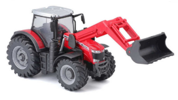 Massey Ferguson Massey Ferguson 8740S Tractor + Front Scraper / Loader - 1:50 - Bburago Massey Ferguson Massey Ferguson 8740S Tractor + Front Scraper / Loader - 1:50 - Bburago