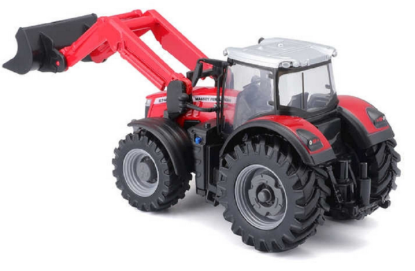 Massey Ferguson Massey Ferguson 8740S Tractor + Front Scraper / Loader - 1:50 - Bburago Massey Ferguson Massey Ferguson 8740S Tractor + Front Scraper / Loader - 1:50 - Bburago