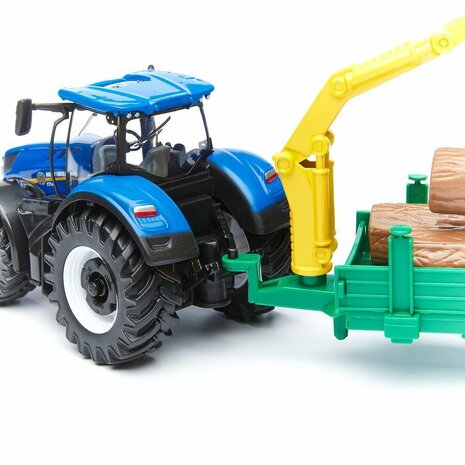 New Holland New Holland T7.315 Tractor + Logging Crane + Trailer - 1:50 - Bburago