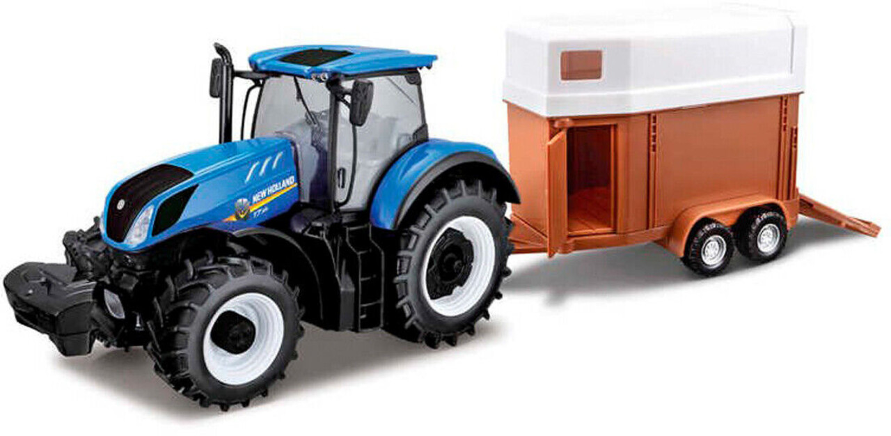 New Holland New Holland T7000 Tractor + Horse Trailer - 1:32 - Bburago